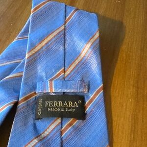 Ferrara Blue and Orange Striped Men's Tie
